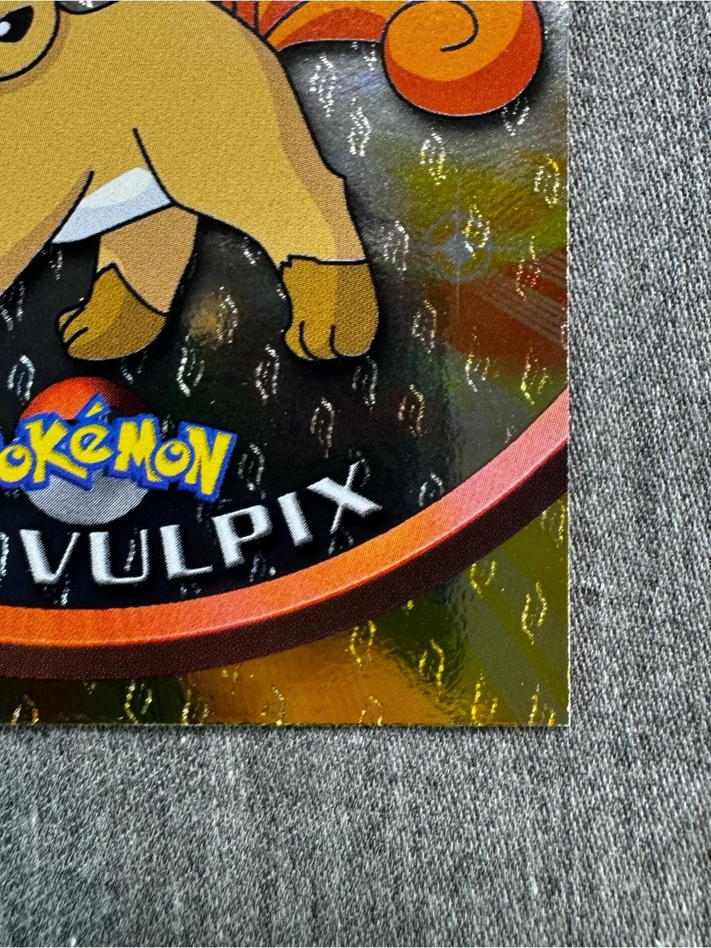 1999 Topps Pokemon Series 1 Vulpix #37 Rainbow Foil Holofoil Green Logo Rare